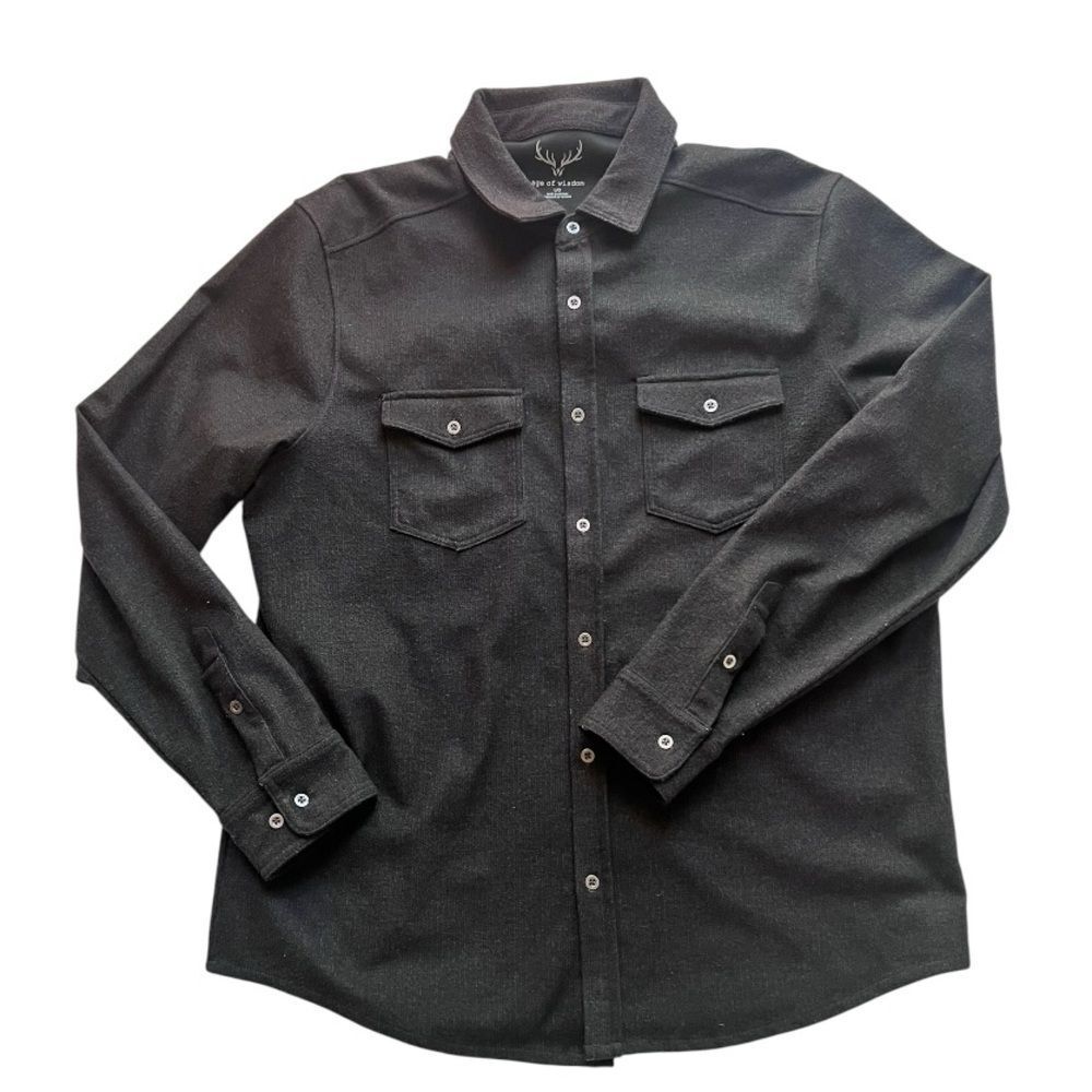 Age Of Wisdom Classic Brown Timeless Business Casual Soft Button Down Shirt SZ L - Picture 5 of 15